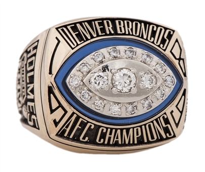 1989 Denver Broncos AFC Championship Players Ring - Ron Holmes